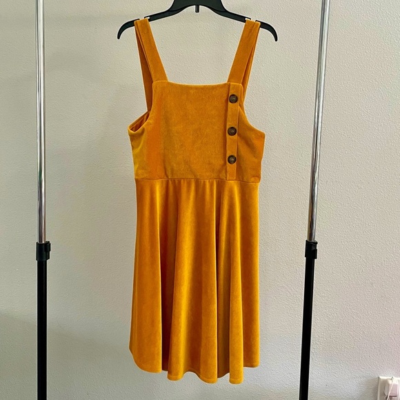 Knitworks XXL-plus gold mustard dress minimal 70s corduroy spring summer - Picture 2 of 13